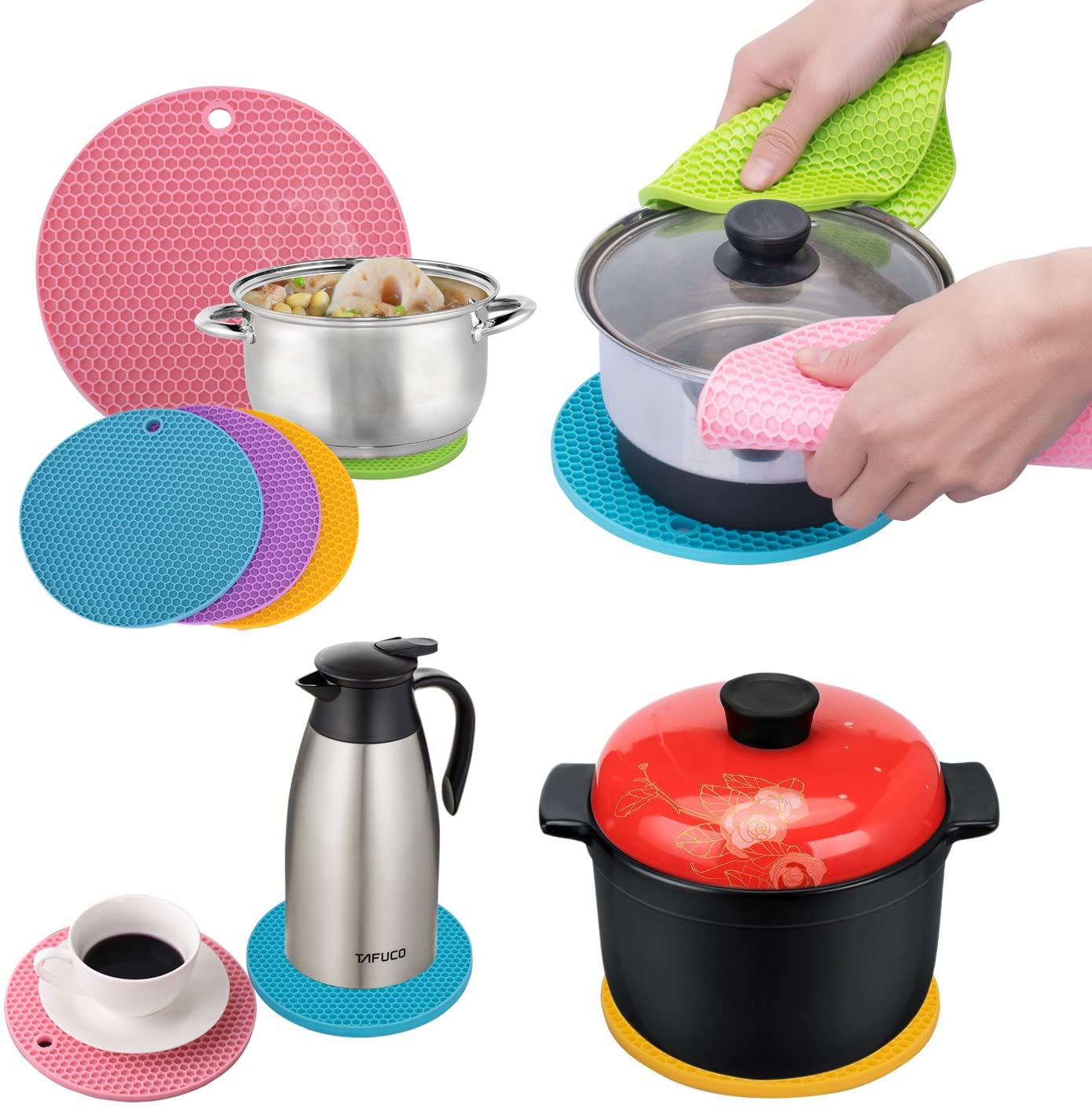 Multifunction Heat Resistant Silicone Mat Nonslip Pads Pot Holder Table Place mat (random color) - 1pcs
