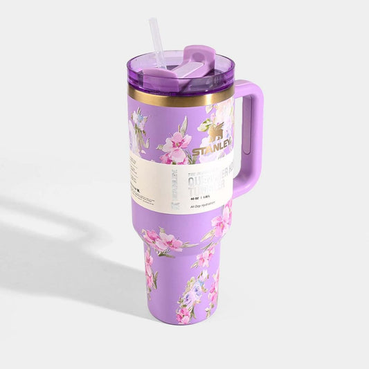 1200ml Stainless Steel Stanley Tumbler Glossy Marble Shades | Premium Vacuum Insulated Travel Mug | Leakproof Cup For Hot And Cold Drinks (Random Color)