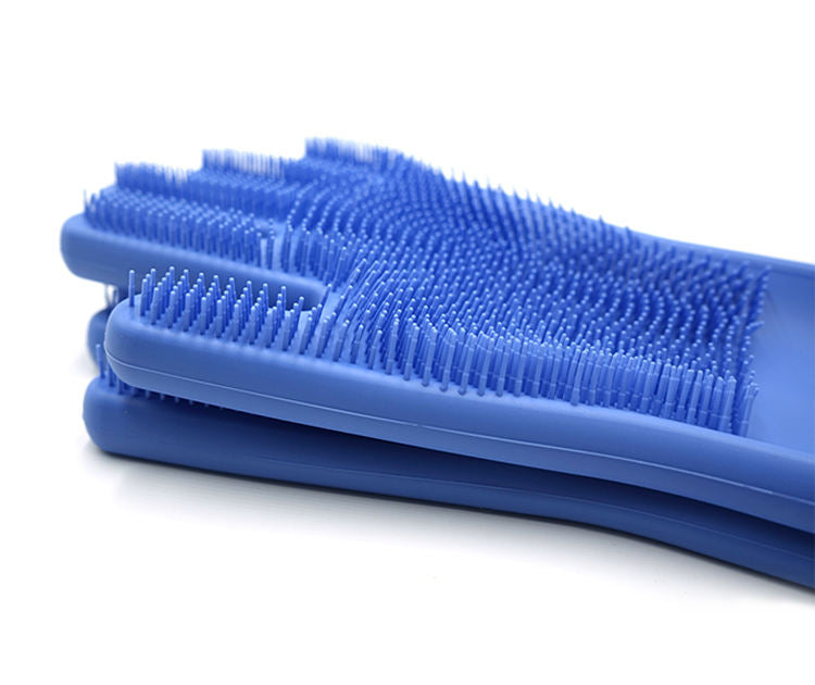 1. Silicone Dishwashing Scrubber Gloves- Reusable Heat Resistant Cleaning Gloves
