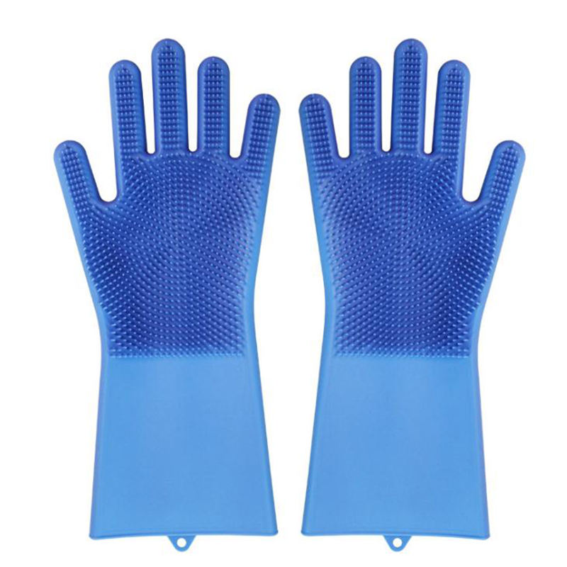 1. Silicone Dishwashing Scrubber Gloves- Reusable Heat Resistant Cleaning Gloves