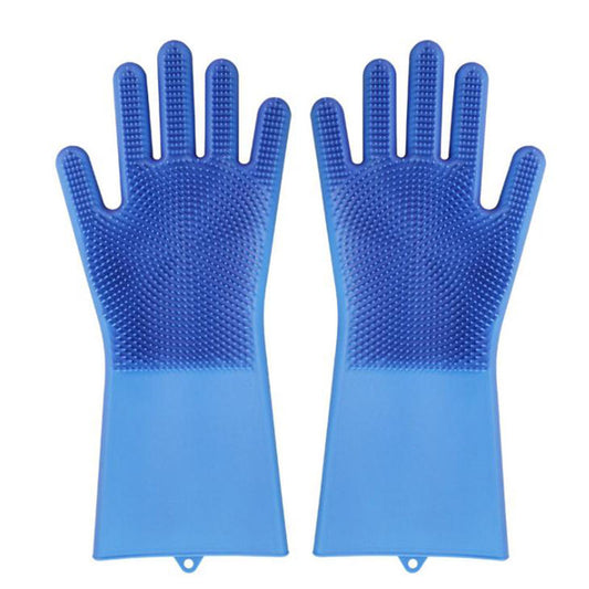 1. Silicone Dishwashing Scrubber Gloves- Reusable Heat Resistant Cleaning Gloves